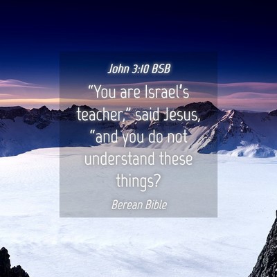 Picture 04 - John 3:10 BSB - “You are Israel’s teacher,” said Jesus, - Bible Verse Picture