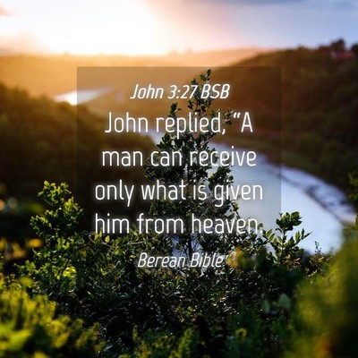 Picture 04 - John 3:27 BSB - John replied, “A man can receive only what is - Bible Verse Picture