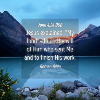 Picture 04 - John 4:34 BSB - Jesus explained, “My food is to do the will of - Bible Verse Picture