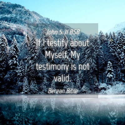 Picture 04 - John 5:31 BSB - If I testify about Myself, My testimony is not - Bible Verse Picture