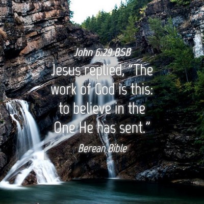 Picture 04 - John 6:29 BSB - Jesus replied, “The work of God is this: to - Bible Verse Picture