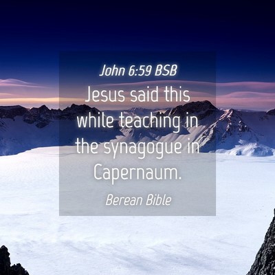 Picture 04 - John 6:59 BSB - Jesus said this while teaching in the synagogue - Bible Verse Picture