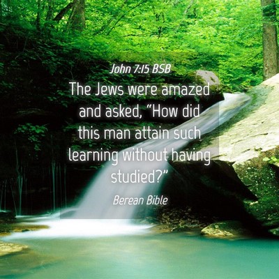 Picture 04 - John 7:15 BSB - The Jews were amazed and asked, “How did this - Bible Verse Picture
