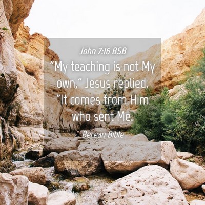 Picture 04 - John 7:16 BSB - “My teaching is not My own,” Jesus replied. - Bible Verse Picture