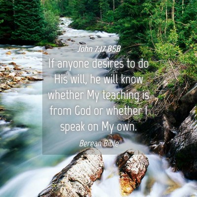 Picture 04 - John 7:17 BSB - If anyone desires to do His will, he will know - Bible Verse Picture