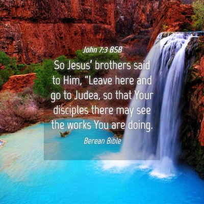 Picture 04 - John 7:3 BSB - So Jesus’ brothers said to Him, “Leave here - Bible Verse Picture