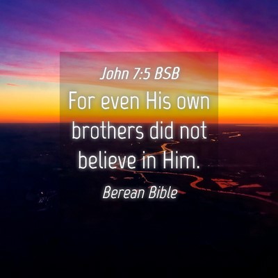 Picture 04 - John 7:5 BSB - For even His own brothers did not believe in - Bible Verse Picture