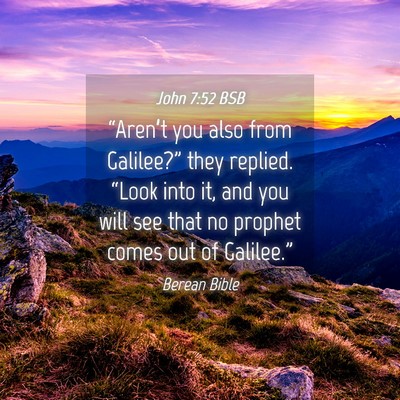Picture 04 - John 7:52 BSB - “Aren’t you also from Galilee?” they - Bible Verse Picture