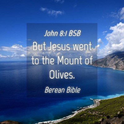 Picture 04 - John 8:1 BSB - But Jesus went to the Mount of - Bible Verse Picture