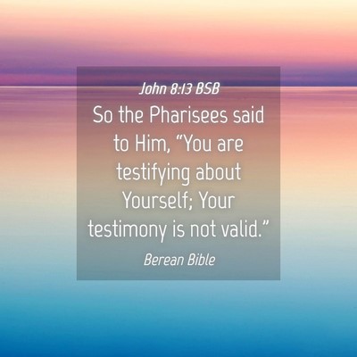 Picture 04 - John 8:13 BSB - So the Pharisees said to Him, “You are - Bible Verse Picture