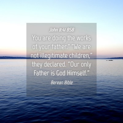 Picture 04 - John 8:41 BSB - You are doing the works of your father.” “We - Bible Verse Picture