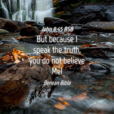 Picture 04 - John 8:45 BSB - But because I speak the truth, you do not believe - Bible Verse Picture