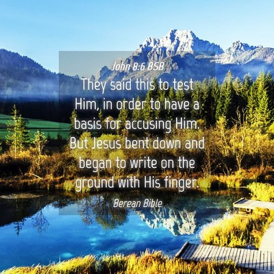 Picture 04 - John 8:6 BSB - They said this to test Him, in order to have a - Bible Verse Picture