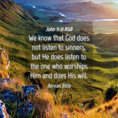 Picture 04 - John 9:31 BSB - We know that God does not listen to sinners, but - Bible Verse Picture