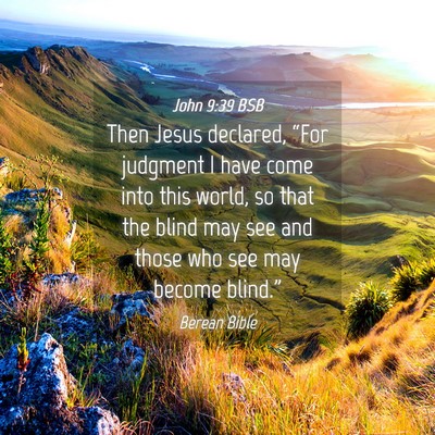 Picture 04 - John 9:39 BSB - Then Jesus declared, “For judgment I have come - Bible Verse Picture