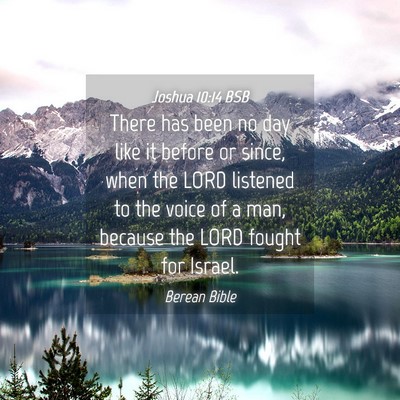 Picture 04 - Joshua 10:14 BSB - There has been no day like it before or since, - Bible Verse Picture