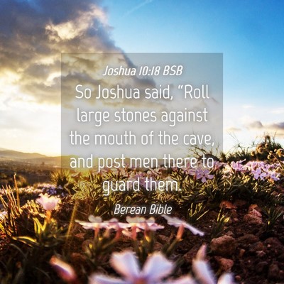 Picture 04 - Joshua 10:18 BSB - So Joshua said, “Roll large stones against the - Bible Verse Picture