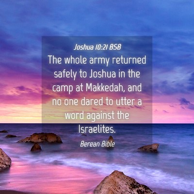 Picture 04 - Joshua 10:21 BSB - The whole army returned safely to Joshua in the - Bible Verse Picture