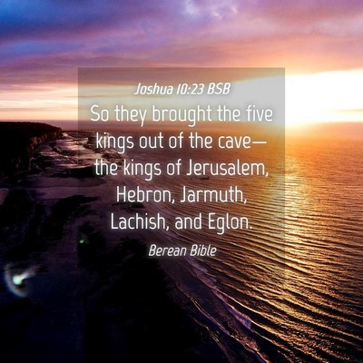 Picture 04 - Joshua 10:23 BSB - So they brought the five kings out of the - Bible Verse Picture