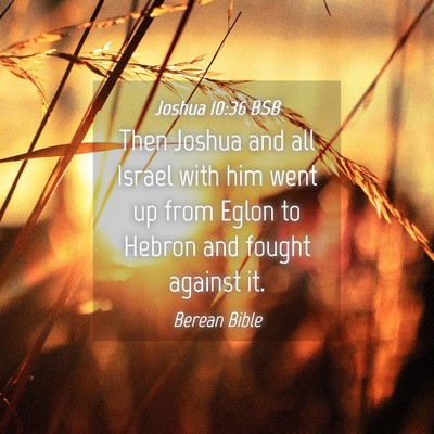 Picture 04 - Joshua 10:36 BSB - Then Joshua and all Israel with him went up from - Bible Verse Picture