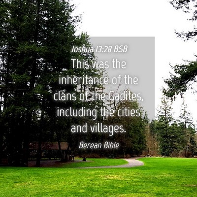 Picture 04 - Joshua 13:28 BSB - This was the inheritance of the clans of the - Bible Verse Picture