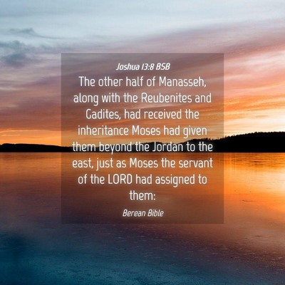 Picture 04 - Joshua 13:8 BSB - The other half of Manasseh, along with the - Bible Verse Picture