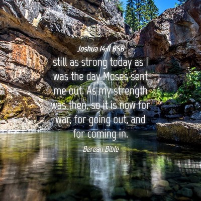 Picture 04 - Joshua 14:11 BSB - still as strong today as I was the day Moses sent - Bible Verse Picture
