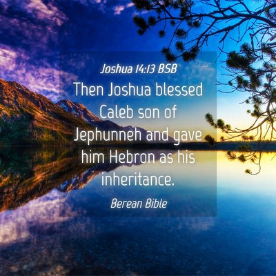 Picture 04 - Joshua 14:13 BSB - Then Joshua blessed Caleb son of Jephunneh and - Bible Verse Picture