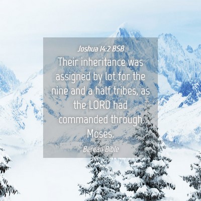 Picture 04 - Joshua 14:2 BSB - Their inheritance was assigned by lot for the - Bible Verse Picture