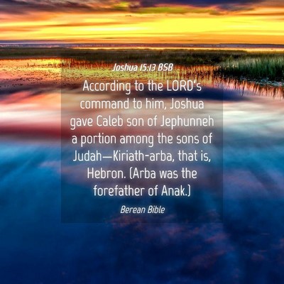 Picture 04 - Joshua 15:13 BSB - According to the LORD’s command to him, Joshua - Bible Verse Picture