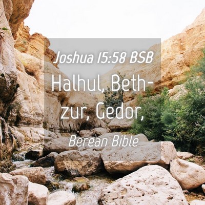 Picture 04 - Joshua 15:58 BSB - Halhul, Beth-zur, - Bible Verse Picture