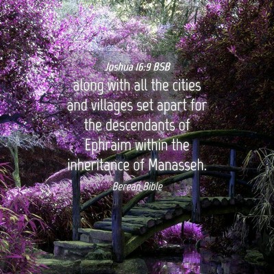 Picture 04 - Joshua 16:9 BSB - along with all the cities and villages set apart - Bible Verse Picture