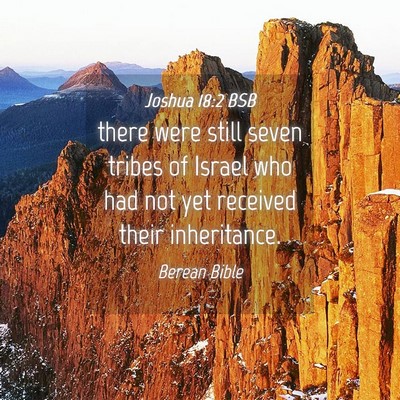 Picture 04 - Joshua 18:2 BSB - there were still seven tribes of Israel who had - Bible Verse Picture