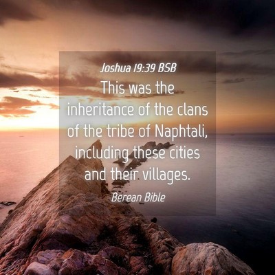 Picture 04 - Joshua 19:39 BSB - This was the inheritance of the clans of the - Bible Verse Picture