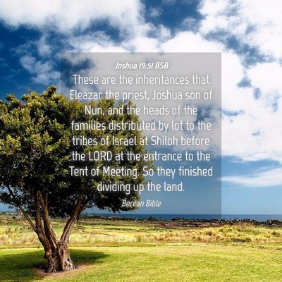 Picture 04 - Joshua 19:51 BSB - These are the inheritances that Eleazar the - Bible Verse Picture