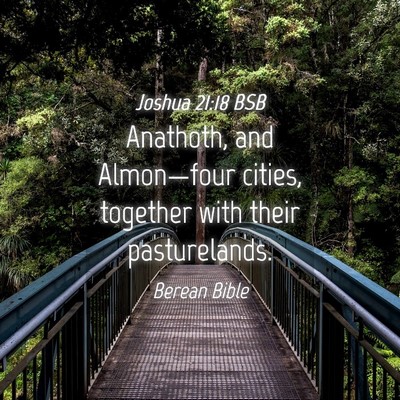 Picture 04 - Joshua 21:18 BSB - Anathoth, and Almon—four cities, together with - Bible Verse Picture