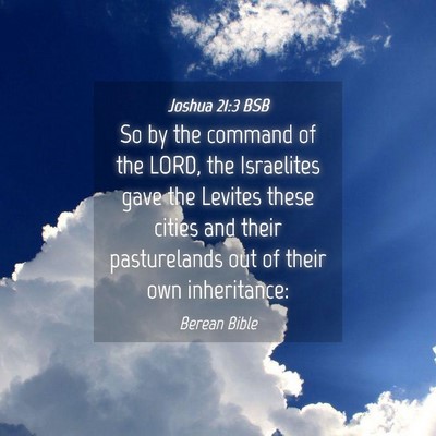 Picture 04 - Joshua 21:3 BSB - So by the command of the LORD, the Israelites - Bible Verse Picture