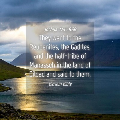 Picture 04 - Joshua 22:15 BSB - They went to the Reubenites, the Gadites, and the - Bible Verse Picture