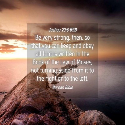 Picture 04 - Joshua 23:6 BSB - Be very strong, then, so that you can keep and - Bible Verse Picture