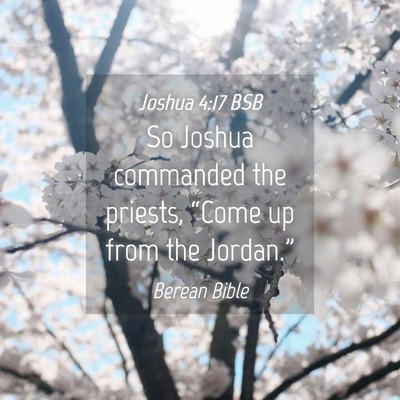 Picture 04 - Joshua 4:17 BSB - So Joshua commanded the priests, “Come up from - Bible Verse Picture