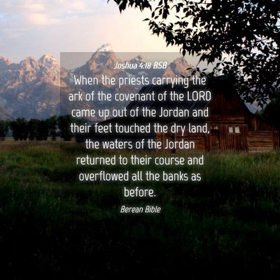 Picture 04 - Joshua 4:18 BSB - When the priests carrying the ark of the covenant - Bible Verse Picture