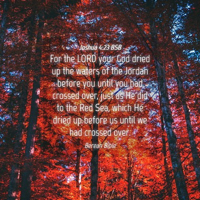 Picture 04 - Joshua 4:23 BSB - For the LORD your God dried up the waters of the - Bible Verse Picture