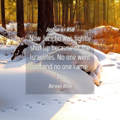 Picture 04 - Joshua 6:1 BSB - Now Jericho was tightly shut up because of the - Bible Verse Picture