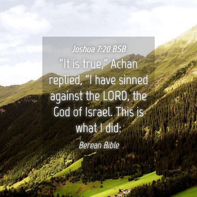 Picture 04 - Joshua 7:20 BSB - “It is true,” Achan replied, “I have sinned - Bible Verse Picture