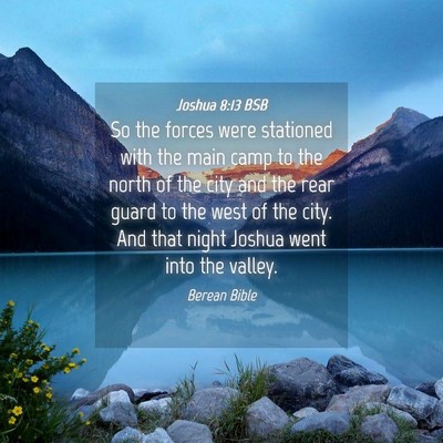 Picture 04 - Joshua 8:13 BSB - So the forces were stationed with the main camp - Bible Verse Picture