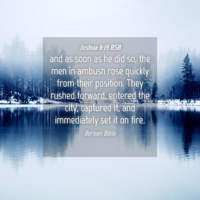 Picture 04 - Joshua 8:19 BSB - and as soon as he did so, the men in ambush rose - Bible Verse Picture