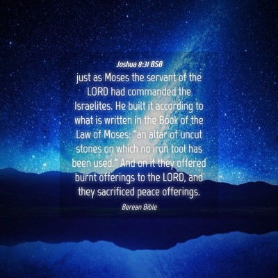 Picture 04 - Joshua 8:31 BSB - just as Moses the servant of the LORD had - Bible Verse Picture