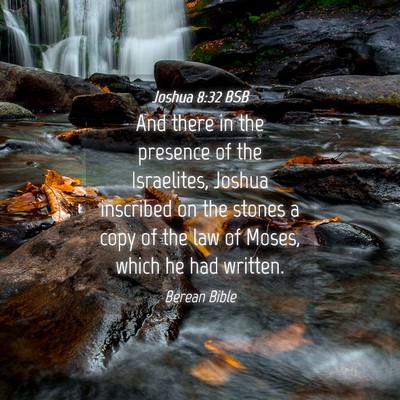 Picture 04 - Joshua 8:32 BSB - And there in the presence of the Israelites, - Bible Verse Picture