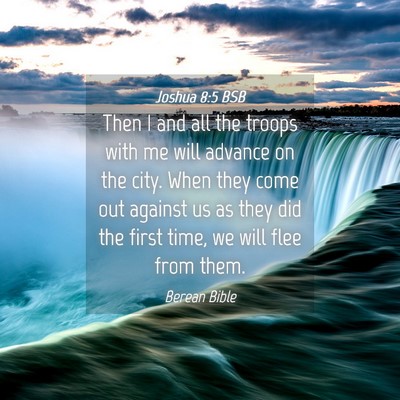 Picture 04 - Joshua 8:5 BSB - Then I and all the troops with me will advance on - Bible Verse Picture