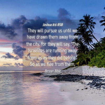 Picture 04 - Joshua 8:6 BSB - They will pursue us until we have drawn them away - Bible Verse Picture